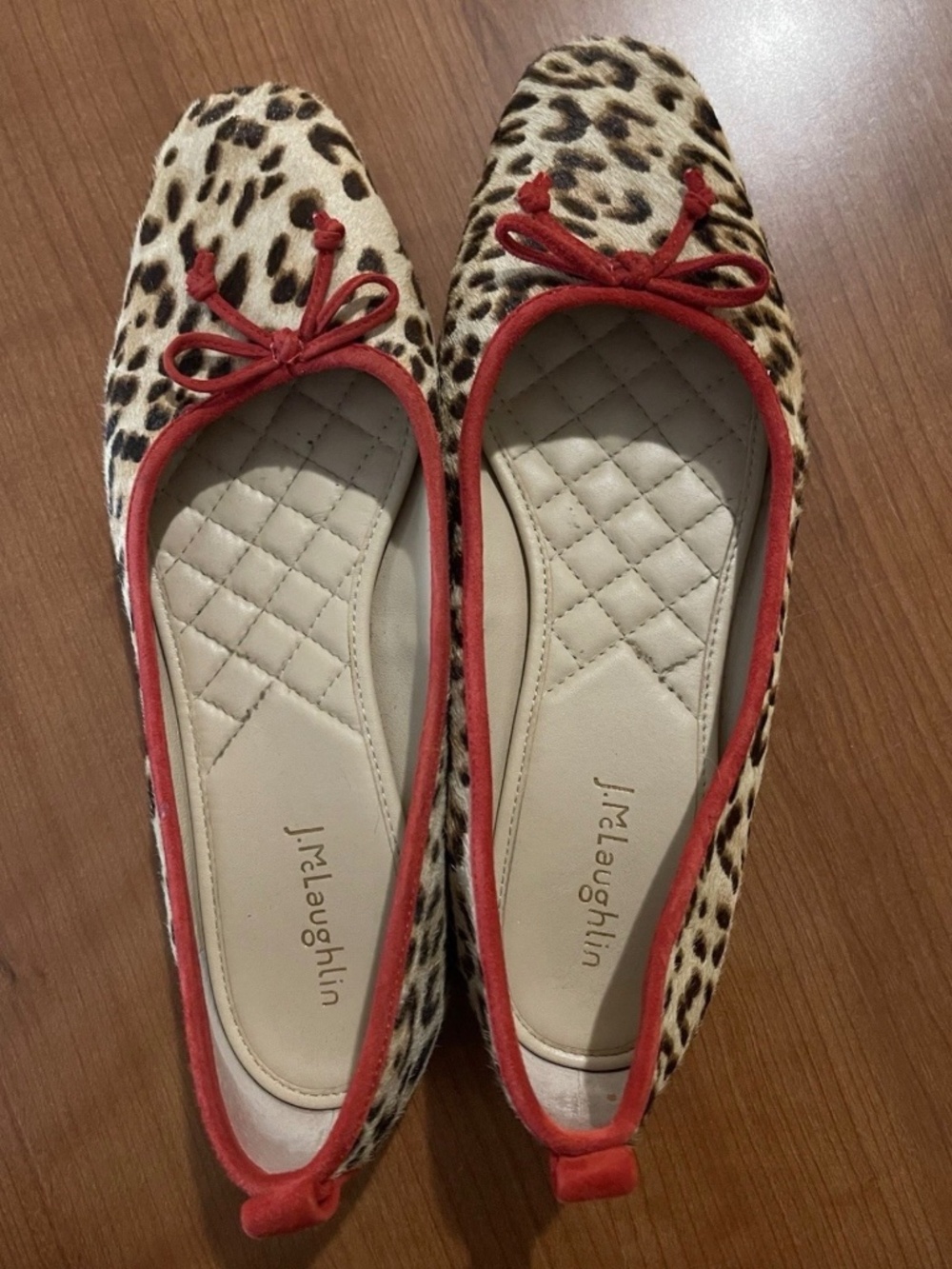 J. McLaughlin Anastasia Dyed Cow Hair Leopard Print Ballet Flats 8.5 Old Money